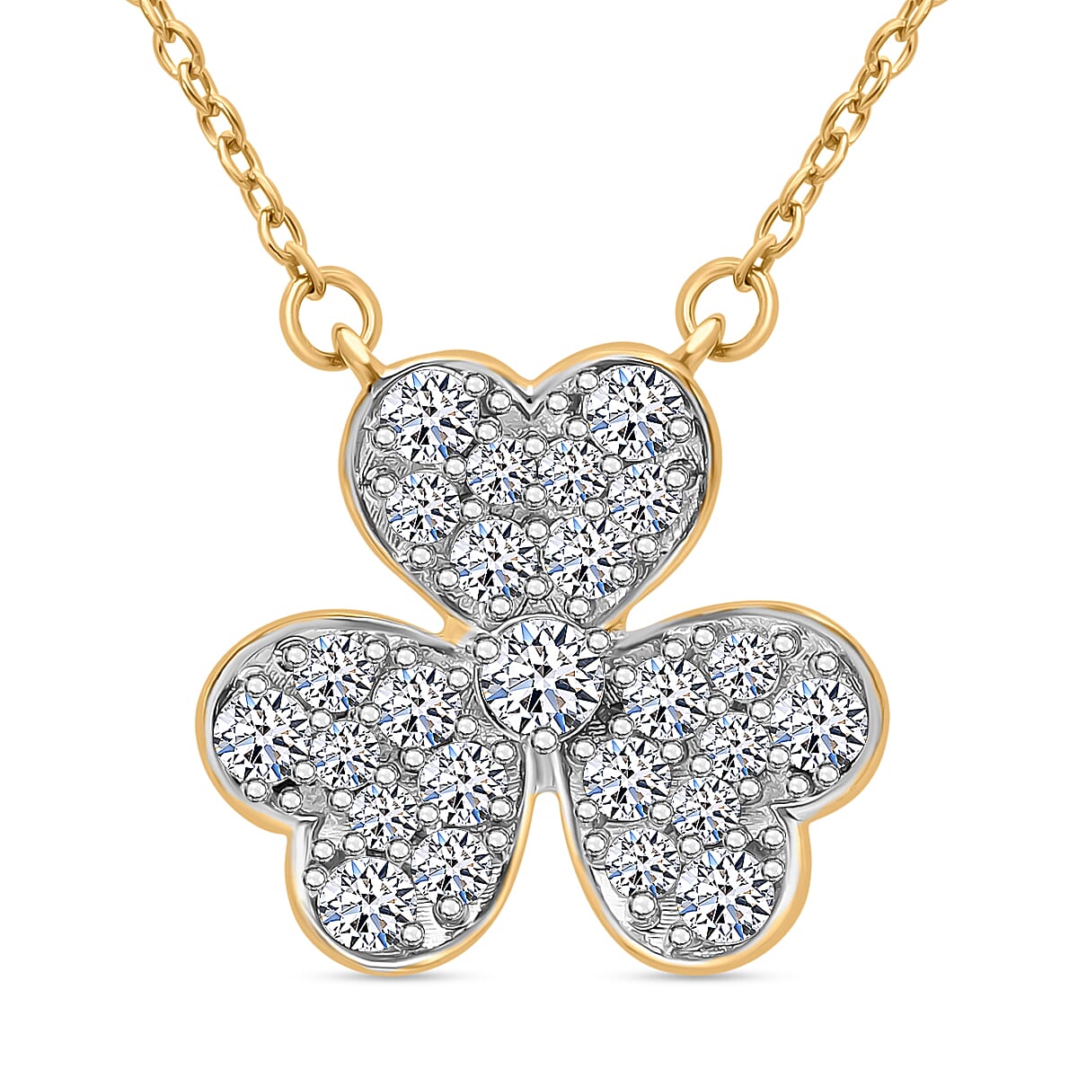 Designer Inspired- Luxuriant Diamond Lab Grown Diamond (SI-G-H) Pendant in Vermeil Yellow Gold Plated Sterling Silver 0.50 Ct.