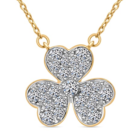 Designer Inspired- Luxuriant Diamond Lab Grown Diamond (SI-G-H) Pendant in Vermeil Yellow Gold Plated Sterling Silver 0.50 Ct.