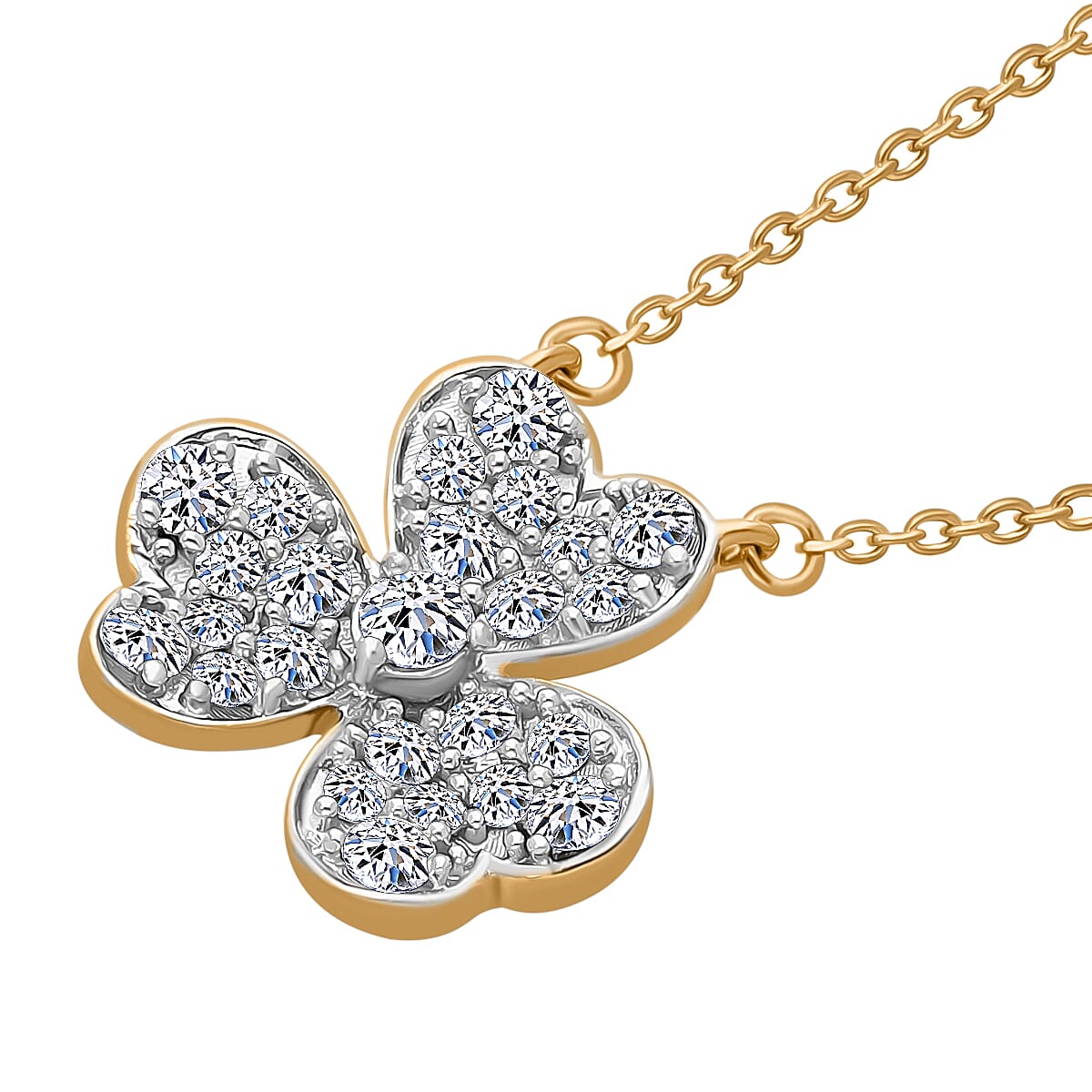 Designer Inspired- Luxuriant Diamond Lab Grown Diamond (SI-G-H) Pendant in Vermeil Yellow Gold Plated Sterling Silver 0.50 Ct.