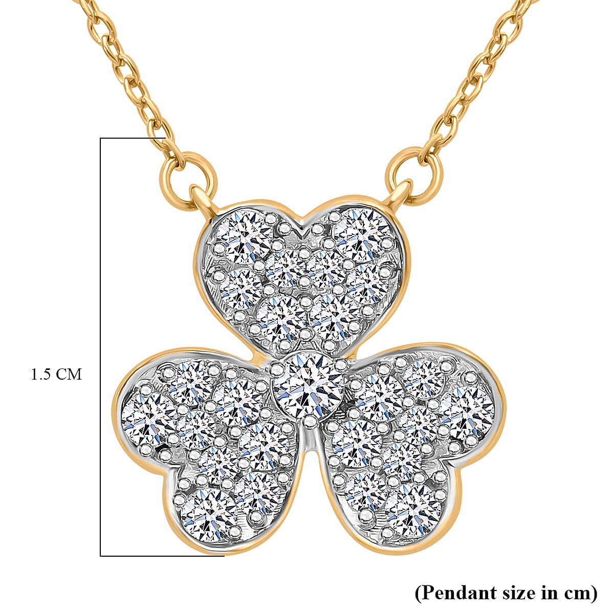 Designer Inspired- Luxuriant Diamond Lab Grown Diamond (SI-G-H) Pendant in Vermeil Yellow Gold Plated Sterling Silver 0.50 Ct.