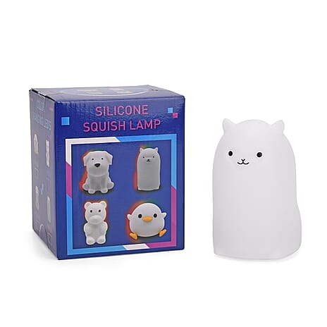 Cute Alpaca Silicone Colour-Changing Rechargeable Night Light - White