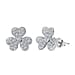 Luxuriant Diamond Lab Grown Diamond (SI-G-H) Clover Leaf Earrings with Push Back in Sterling Silver