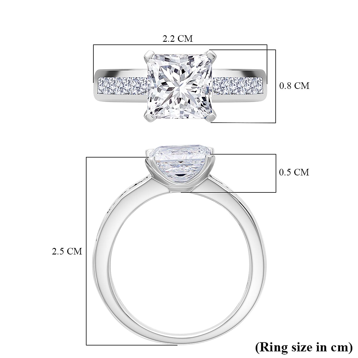 Luxuriant 950 Platinum IGI Certified Princess Cut (VS-EF) Lab Grown Diamond Ring 3.30 Ct, Platinum Wt. 7.00 Gms.