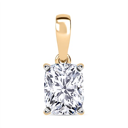LUXURIANT 1 Ct. Cushion-Cut Lab Grown Diamond Solitaire Pendant in 9K Yellow Gold IGI Certified
