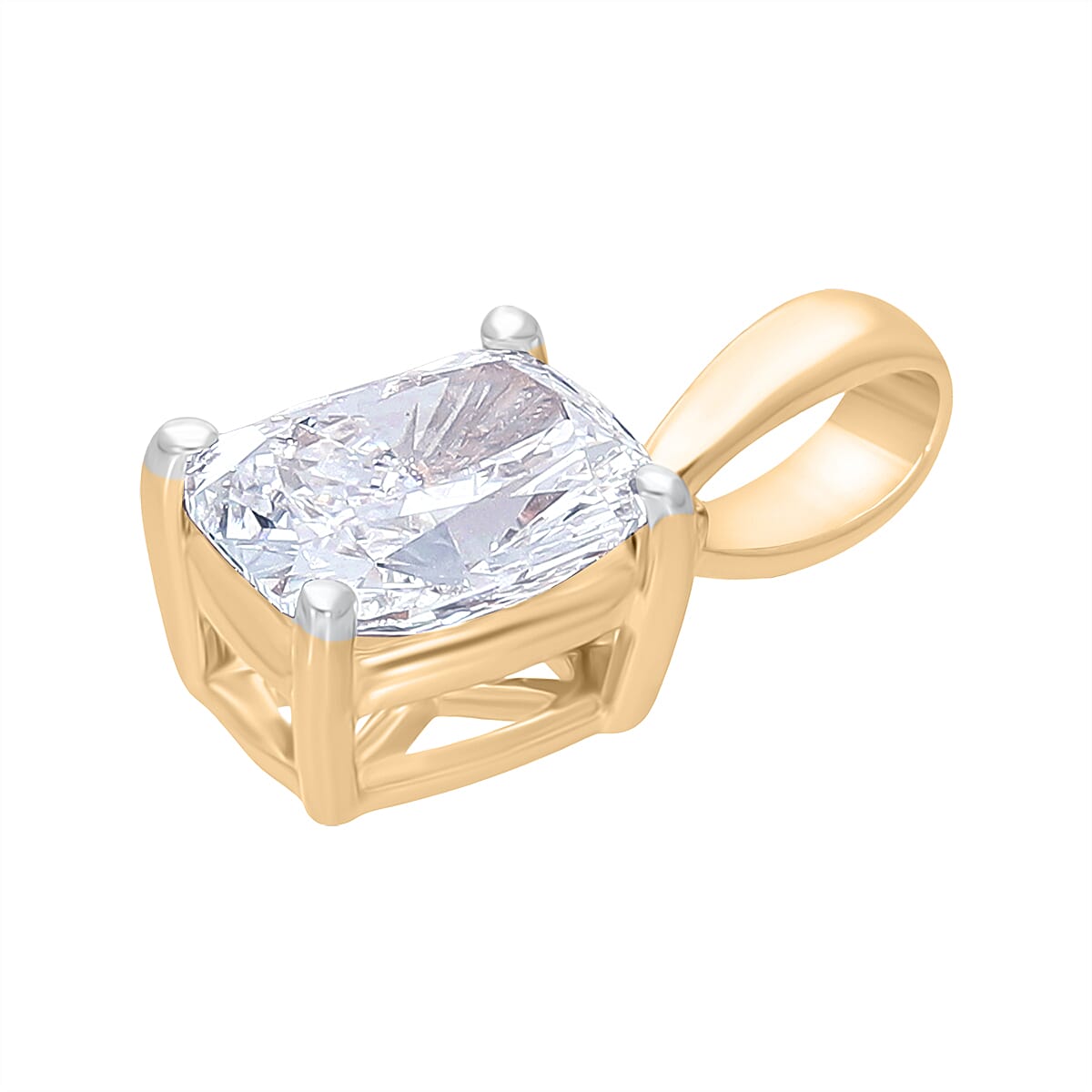 Luxuriant Diamond 9K Yellow Gold IGI Certified Brilliant Cut Lab Grown Diamond Pendant 1.07 Ct.