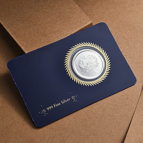 Legacy Collection - FINE 999.0 Silver Lotus Collectors Edition Coin, Silver Wt.5.00 Gms.