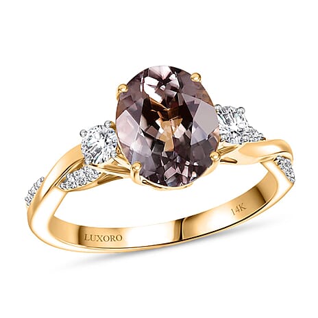 14K Yellow Gold AAA Turkizite, White Diamond I2 Main Stone With Side Stone Ring, Gold Wt.3.5 Gms  3.428  Ct.