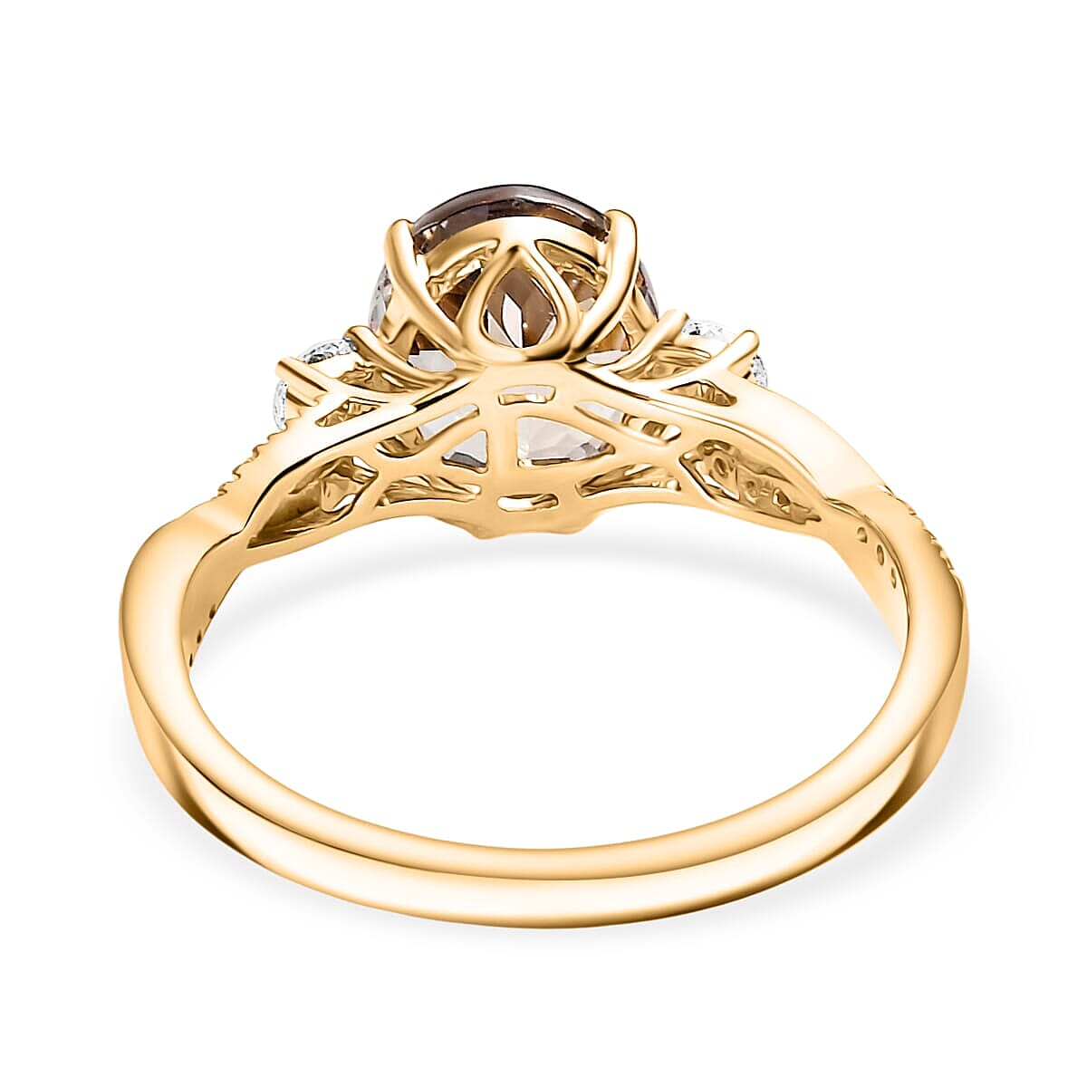 14K Yellow Gold AAA Turkizite, White Diamond I2 Main Stone With Side Stone Ring, Gold Wt.3.5 Gms  3.428  Ct.