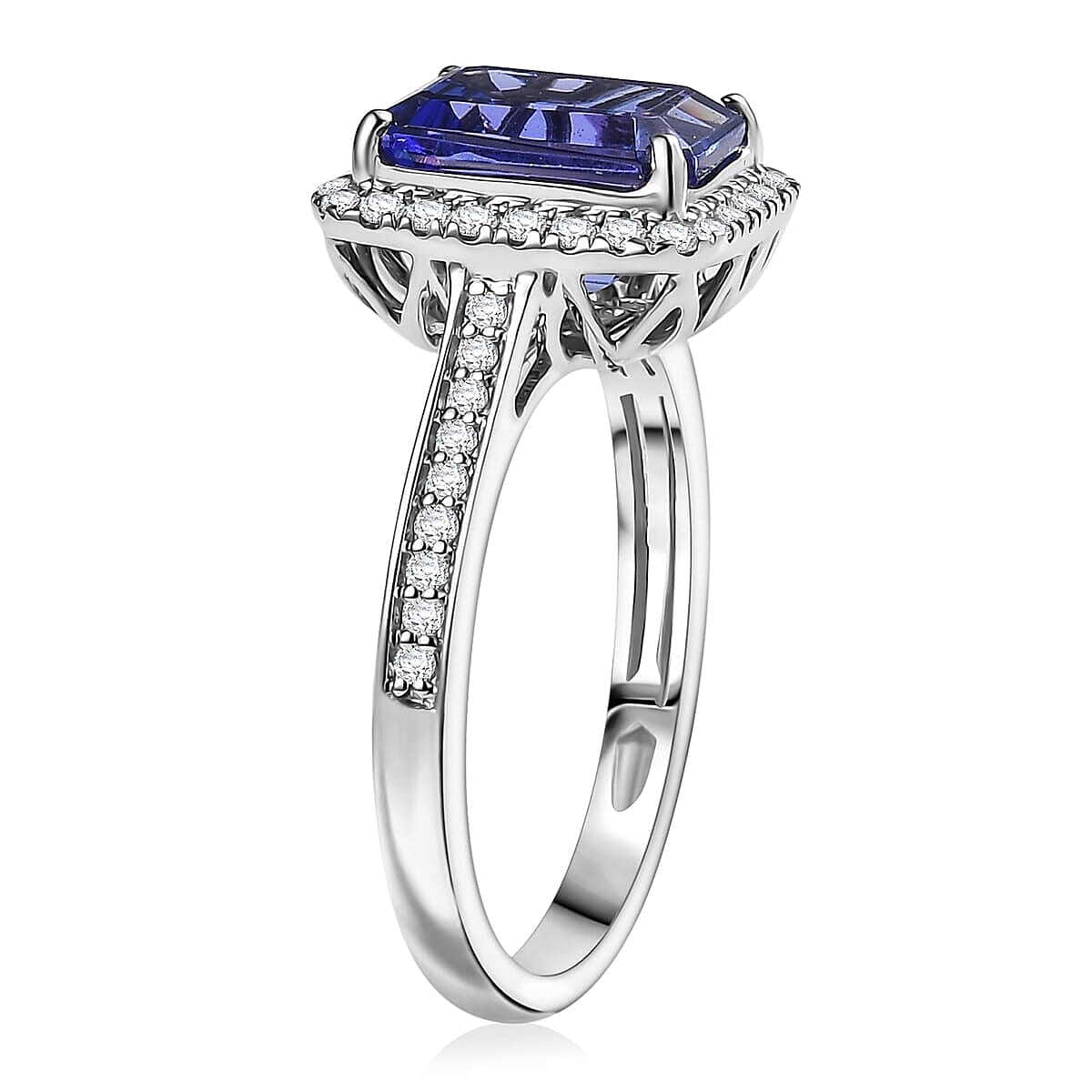 950 Platinum AAAA Tanzanite White Diamond VS-EF Solitaire Ring, Platinum Wt.6 Gms  4.414  Ct.