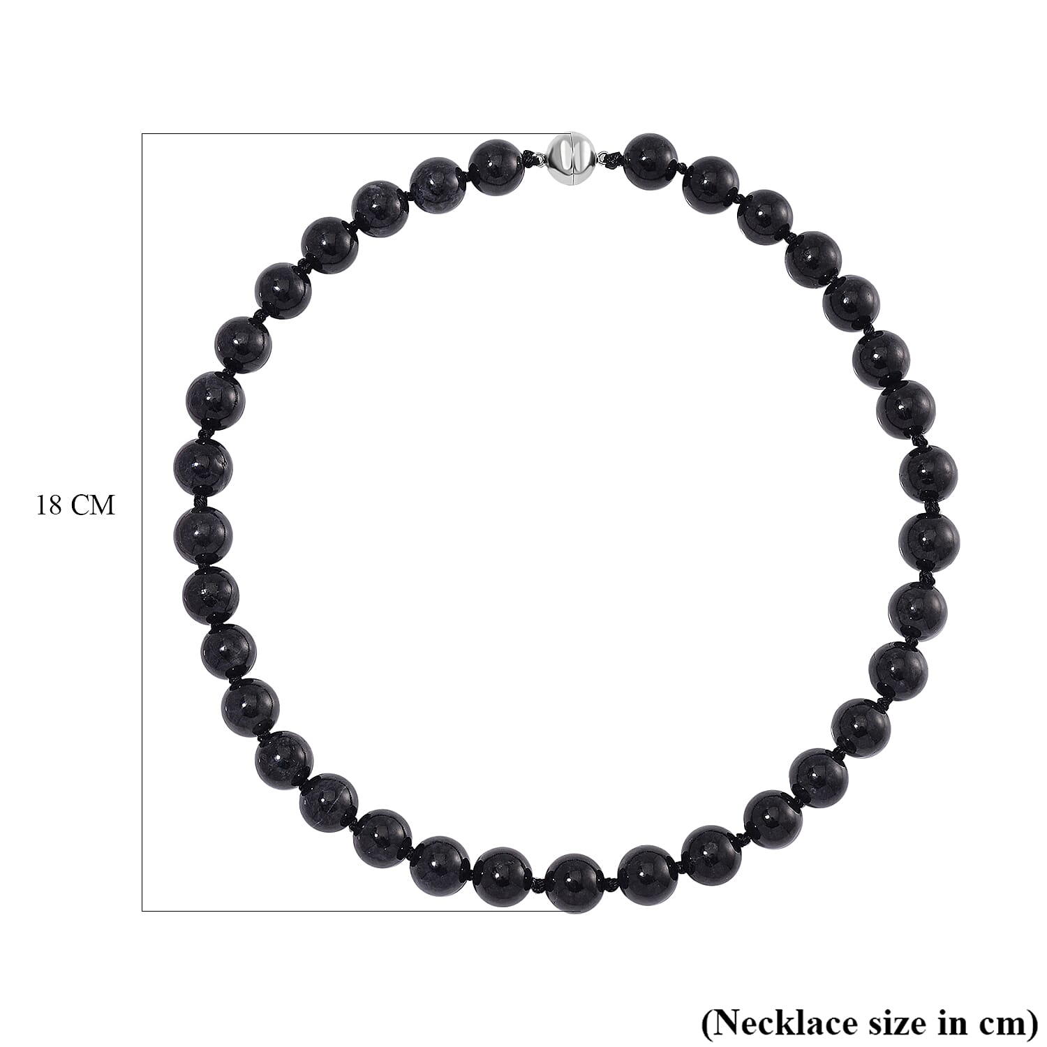 RARE OPPORTUNITY - Black Jadeite Jade Necklace (Size - 20) with Magnetic Clasp in Rhodium Overlay Sterling Silver 670.00 Ct. RARE OPPORTUNITY - Black Jadeite Jade Necklace (Size - 20) with Magnetic Clasp in Rhodium Overlay Sterling Silver 670.00 Ct.