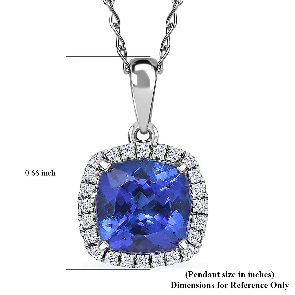 950 Platinum AAAA Tanzanite White Diamond VS-EF Main Stone With Side Stone Pendant, Platinum Wt.2.5 Gms  2.940  Ct.