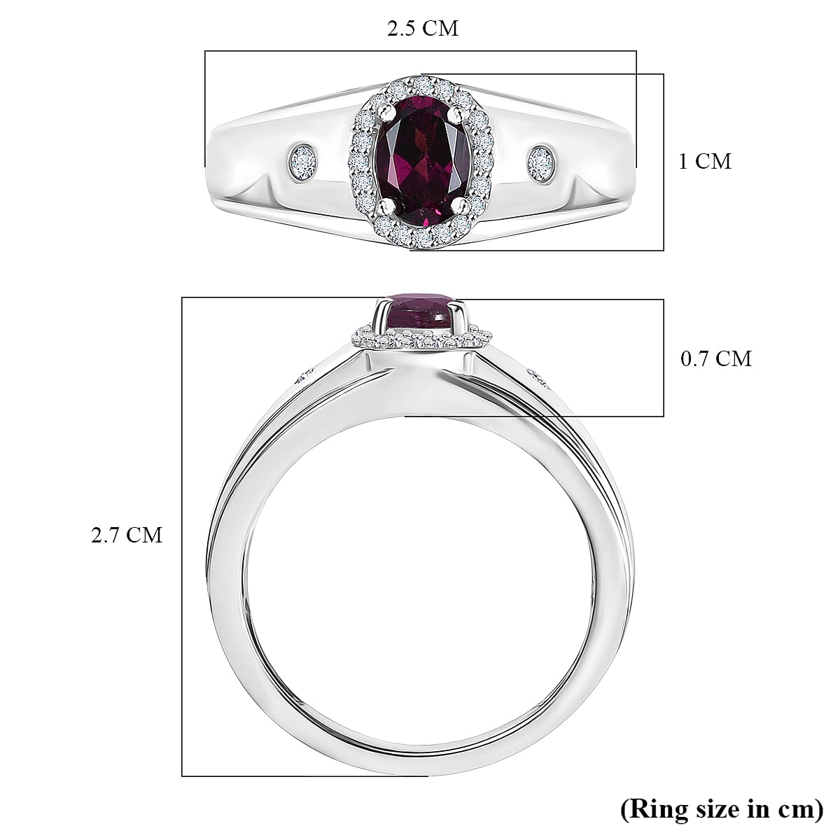 Radiant Ember Garnet & White Zircon Mens Ring in Rhodium Overlay Sterling Silver 1.25 Ct. Radiant Ember Garnet & White Zircon Mens Ring in Rhodium Overlay Sterling Silver 1.25 Ct.
