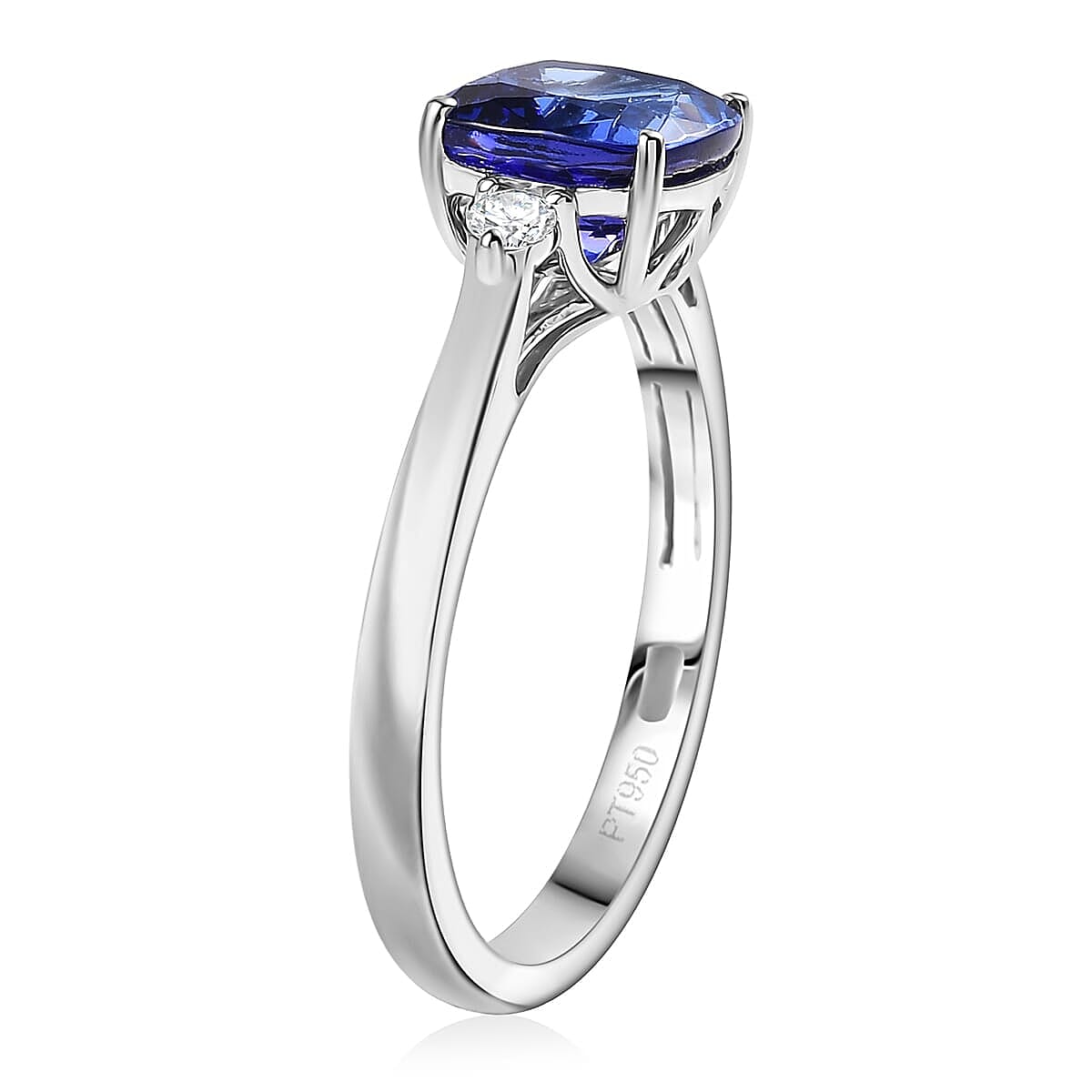 950 Platinum AAAA Tanzanite White Diamond VS-EF Solitaire Ring, Platinum Wt.5 Gms  2.790  Ct.