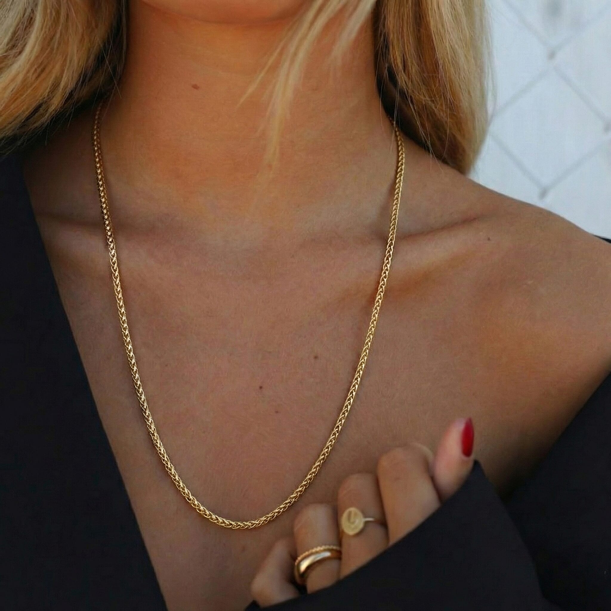 JCK Vegas Find - 22K Yellow Gold  ( 91.6% Purity) Spiga Necklace (Size - 20)