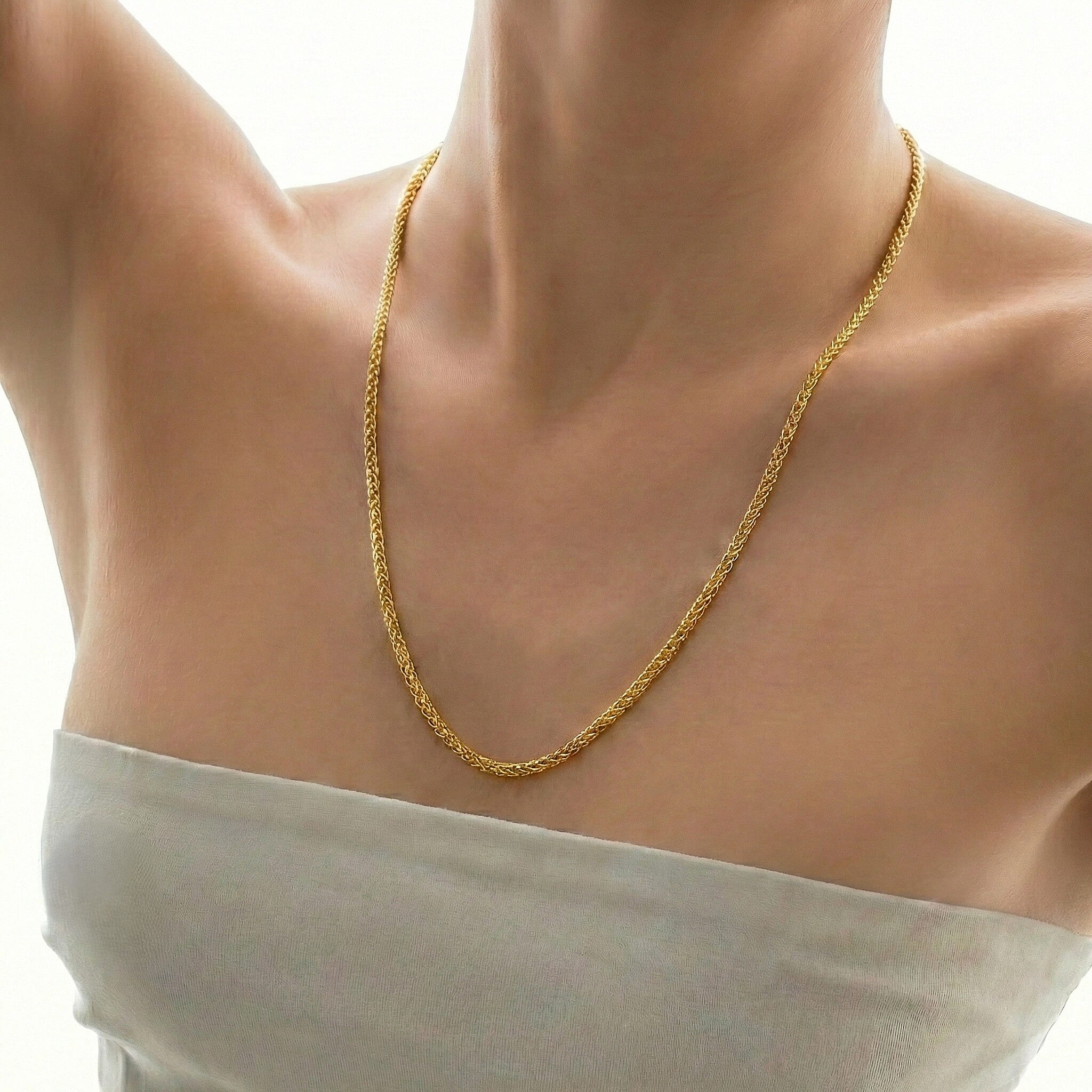 JCK Vegas Find - 22K Yellow Gold  ( 91.6% Purity) Spiga Necklace (Size - 20)