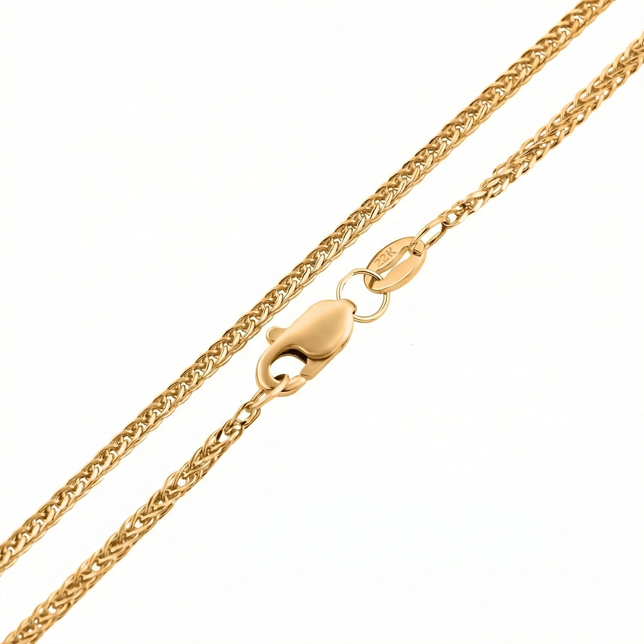 JCK Vegas Find - 22K Yellow Gold  ( 91.6% Purity) Spiga Necklace (Size - 20)