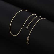 18K Yellow Gold Curb Chain Necklace with Spring Clasp 20 Inch