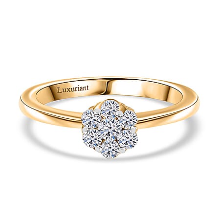 Luxuriant Diamond Lab Grown Diamond (SI-G-H) Ring in 18K Vermeil Yellow Gold Plated Sterling Silver 0.510 Ct. Luxuriant Diamond Lab Grown Diamond (SI-G-H) Ring in 18K Vermeil Yellow Gold Plated Sterling Silver 0.510 Ct.