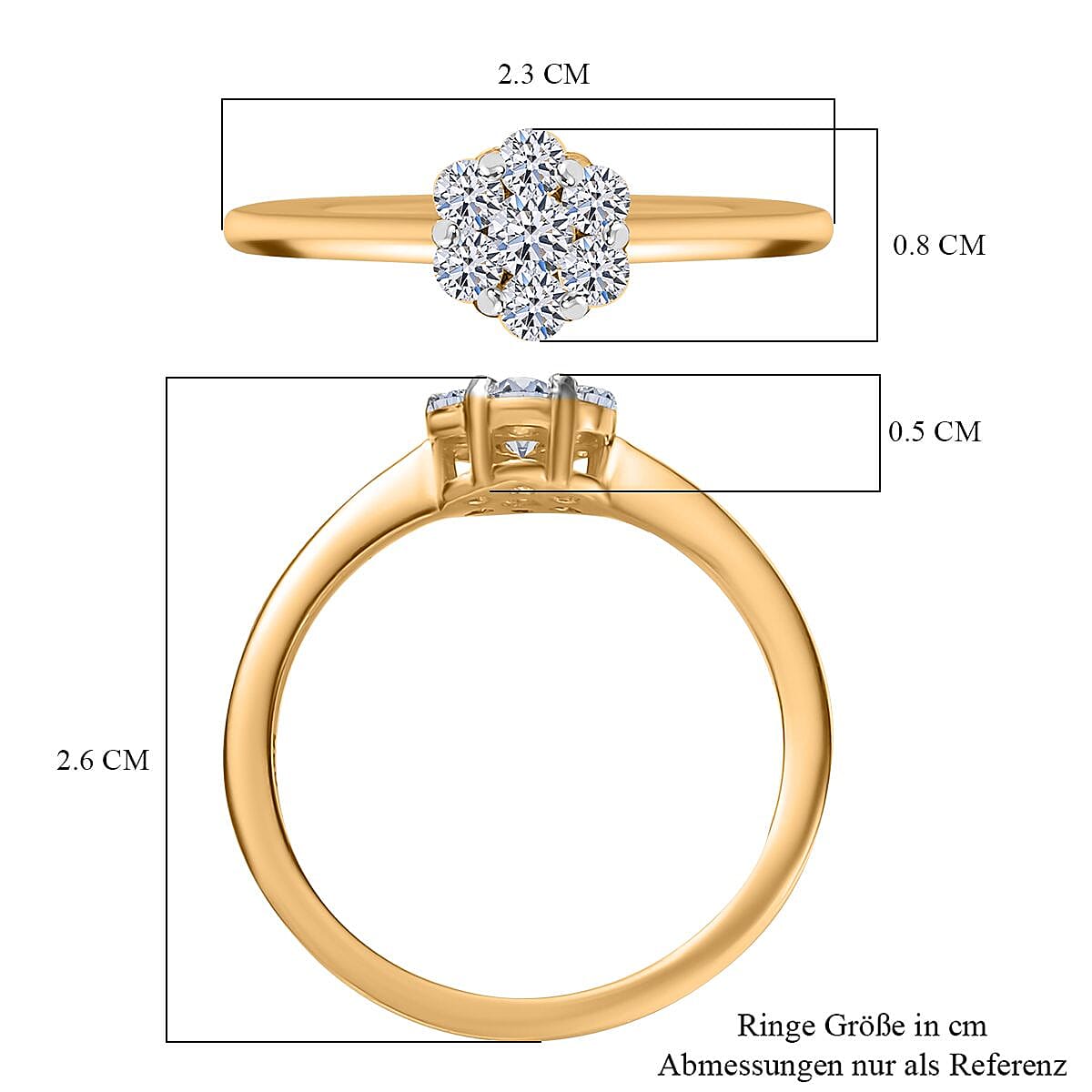 Luxuriant Diamond Lab Grown Diamond (SI-G-H) Ring in 18K Vermeil Yellow Gold Plated Sterling Silver 0.510 Ct. Luxuriant Diamond Lab Grown Diamond (SI-G-H) Ring in 18K Vermeil Yellow Gold Plated Sterling Silver 0.510 Ct.