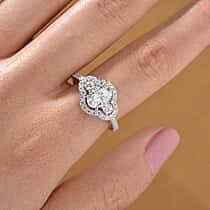 RADIANTA GRA Certified Moissanite D-VVS1 Ring in Rhodium Overlay Sterling Silver 2.32 Ct.