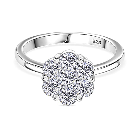 RADIANTA Premium Moissanite GRA Certified (VVS1-D) Ring in Rhodium Overlay Sterling Silver 1.30 Ct.