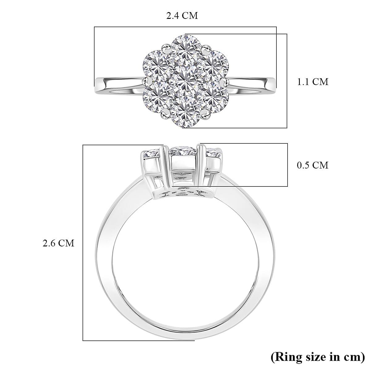 RADIANTA Premium Moissanite GRA Certified (VVS1-D) Ring in Rhodium Overlay Sterling Silver 1.30 Ct. RADIANTA Premium Moissanite GRA Certified (VVS1-D) Ring in Rhodium Overlay Sterling Silver 1.30 Ct.