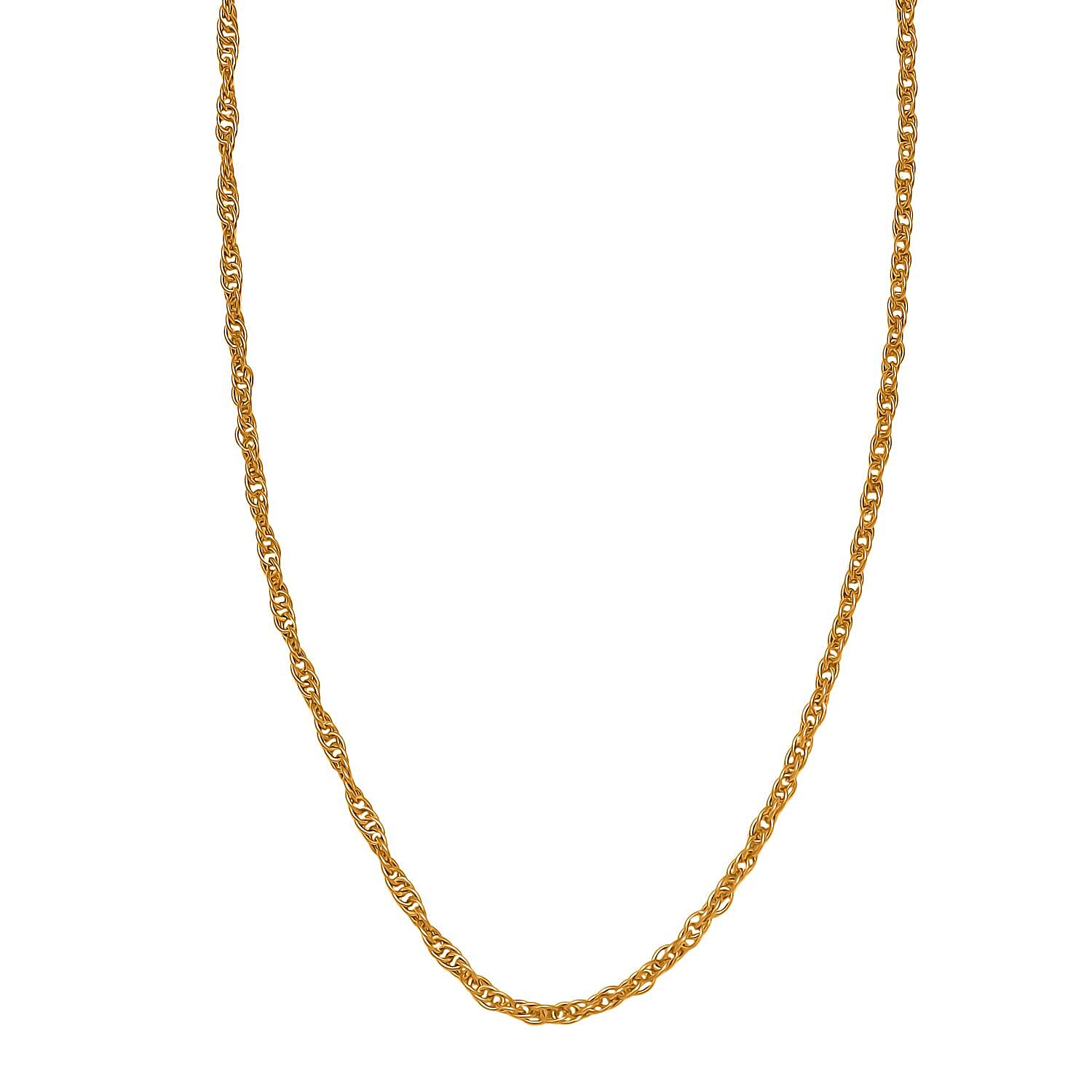18K Yellow Gold Plating Sterling Silver Adjustable Necklace (Size - 20) with Lobster Clasp 18K Yellow Gold Plating Sterling Silver Adjustable Necklace (Size - 20) with Lobster Clasp