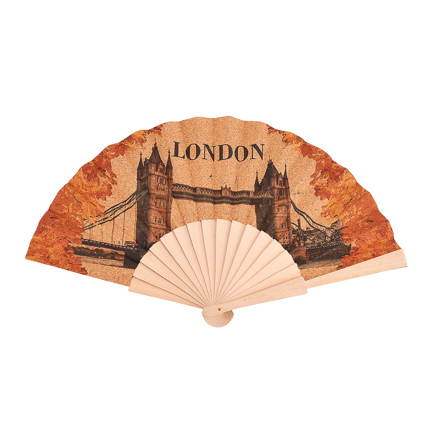 Set of 2- London Bridge & Big Ben Design Soft Wood Folding Hand Fans Or Wall Art (23cm) Set of 2- London Bridge & Big Ben Design Soft Wood Folding Hand Fans Or Wall Art (23cm)