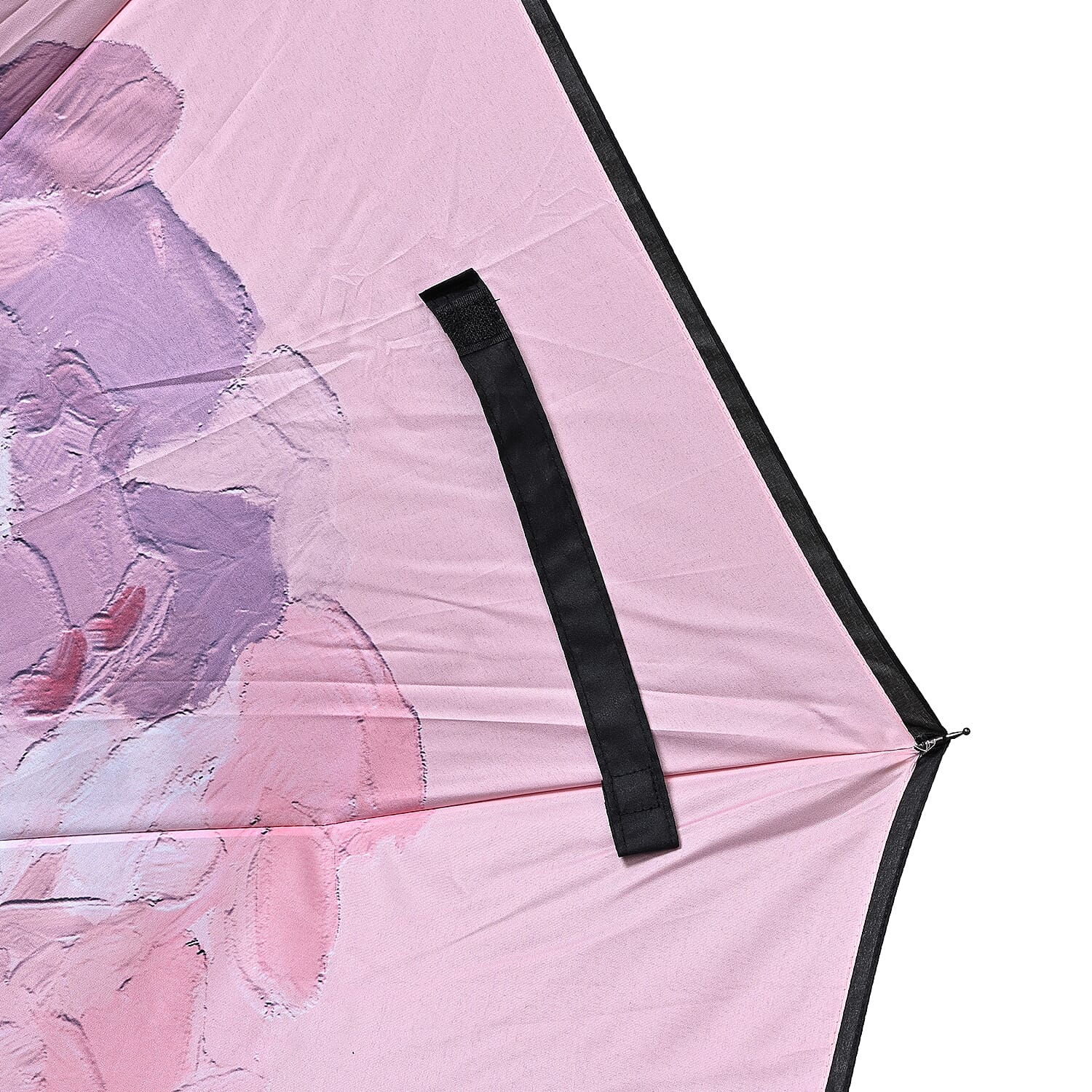 Reverse Flower Pattern Umbrella with C-Shaped Handle - Pink