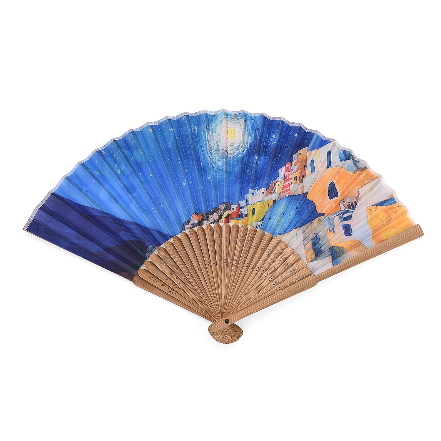 Set of 2- Artistic Starry Sky Bamboo Folding Hand Fans Or Wall Art (21cm) Set of 2- Artistic Starry Sky Bamboo Folding Hand Fans Or Wall Art (21cm)