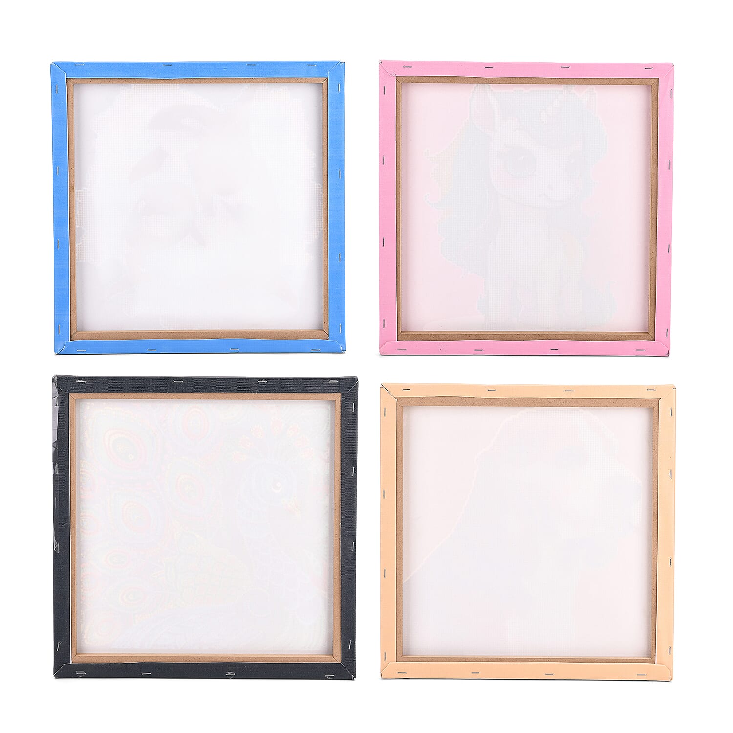 Set of 4 Canvas DIY Diamond Paintings (35 x 35 cm) - Multicolour