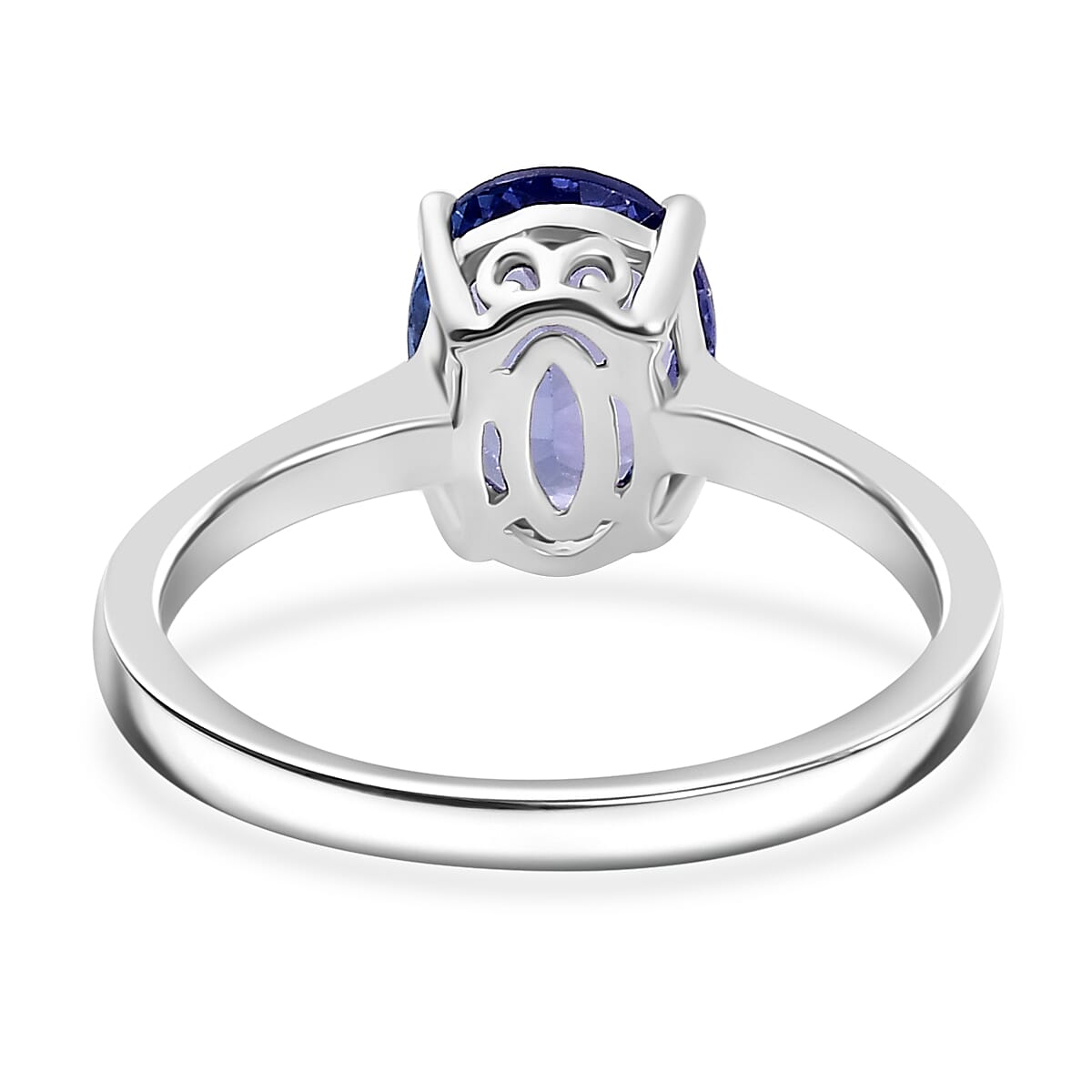 Tanzanite Solitaire Ring in Rhodium Overlay Sterling Silver 1.83 Ct. Tanzanite Solitaire Ring in Rhodium Overlay Sterling Silver 1.83 Ct.