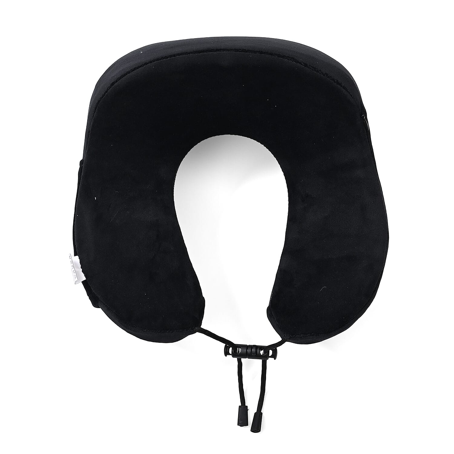 Memory Foam Travel Neck Pillow & Eye Mask Set (Size 30x28cm) - Black