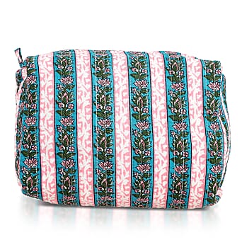 https://tjcuk.sirv.com/Products/80/8/8085525/Cotton-Quilted-Cosmetic-and-Toiletry-Bag-Size-26x15x15-cm-Teal-Pink_8085525.jpg?w=342&h=342