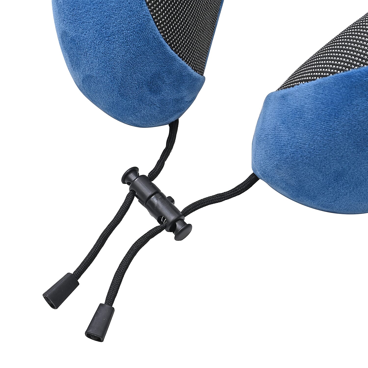 Memory Foam Travel Neck Pillow & Eye Mask Set (Size 30x28cm) - Blue