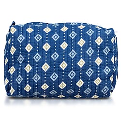 Set of 4 - Cotton Quilted Cosmetic and Toiletry Bag