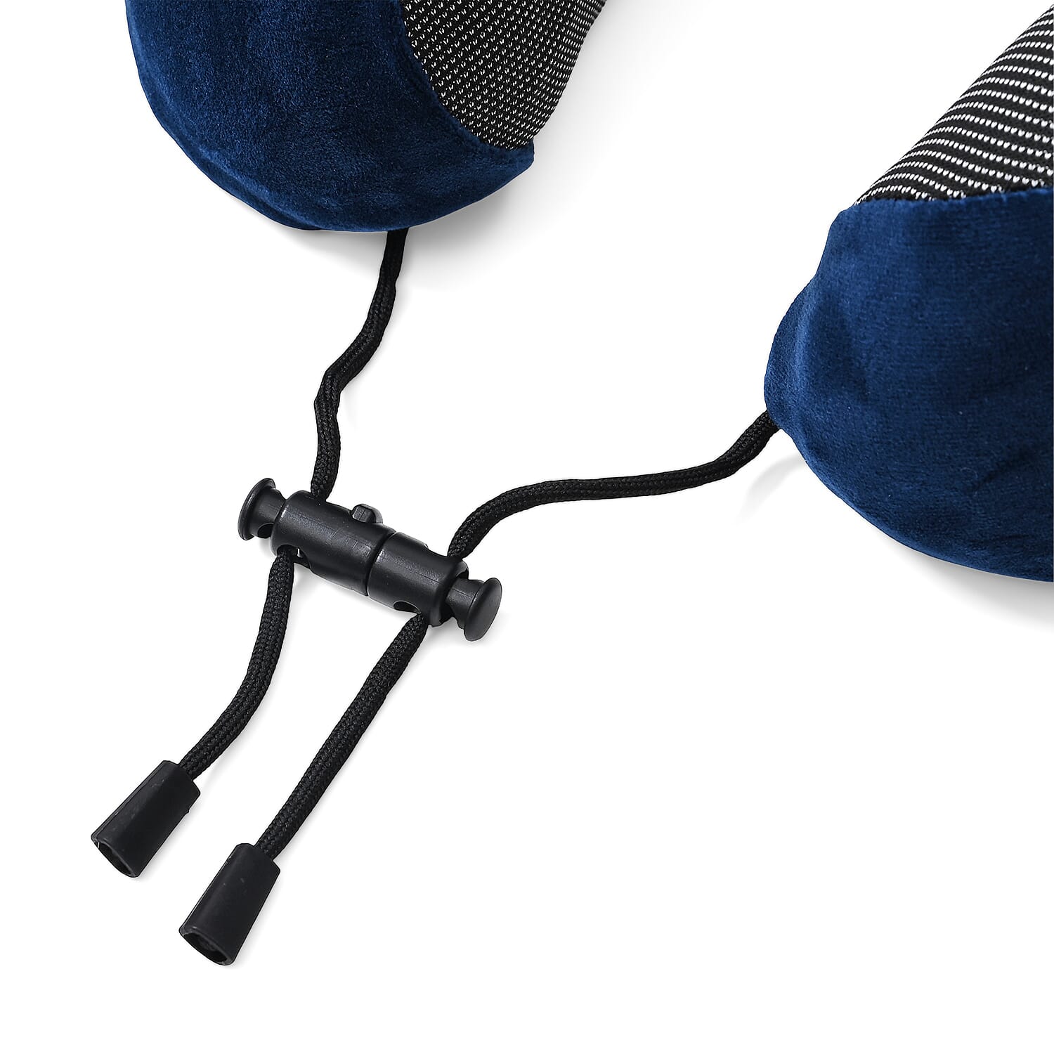 Memory Foam Travel Neck Pillow & Eye Mask Set (Size 30x28cm) - Navy