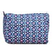 Set of 4- Floral Print Quilted Fabric Cosmetic Pouches - Turquoise Green & White