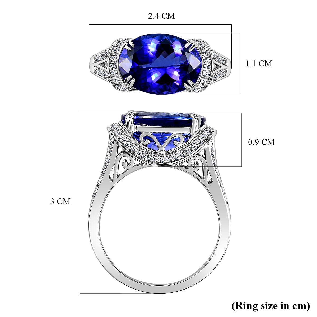 The Majesty - Luxuriant Diamond 950 Platinum AAAA Tanzanite & Lab Grown Diamond (VS-E-F) Solitaire Ring 7.02 Ct, Platinum Wt. 8.40 Gms. The Majesty - Luxuriant Diamond 950 Platinum AAAA Tanzanite & Lab Grown Diamond (VS-E-F) Solitaire Ring 7.02 Ct, Platinum Wt. 8.40 Gms.