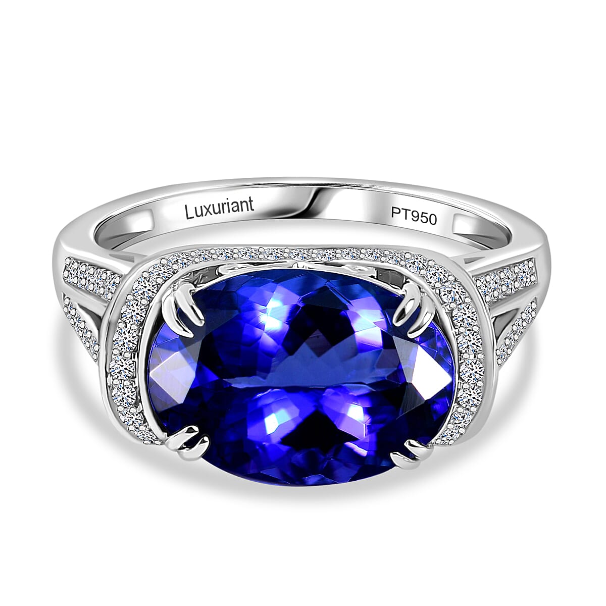 The Majesty - Luxuriant Diamond 950 Platinum AAAA Tanzanite & Lab Grown Diamond (VS-E-F) Solitaire Ring 7.02 Ct, Platinum Wt. 8.40 Gms. The Majesty - Luxuriant Diamond 950 Platinum AAAA Tanzanite & Lab Grown Diamond (VS-E-F) Solitaire Ring 7.02 Ct, Platinum Wt. 8.40 Gms.