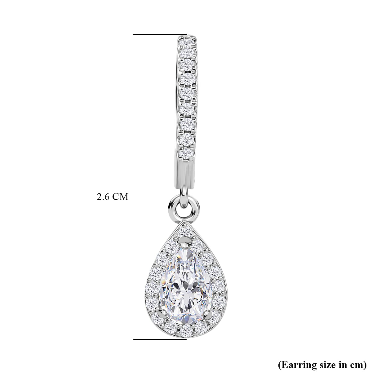 RADIANTA Premium Moissanite - GRA Certified (VVS1-D) Moissanite Earring with Hoop in Rhodium Overlay Sterling Silver 1.22 Ct.