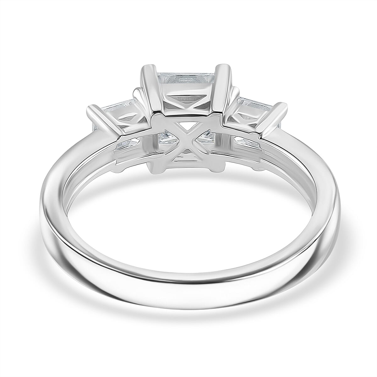 RADIANTA Premium D Colour VVS1 Moissanite GRA Certified Moissanite Ring in Rhodium Overlay Sterling Silver 2.00 Ct.