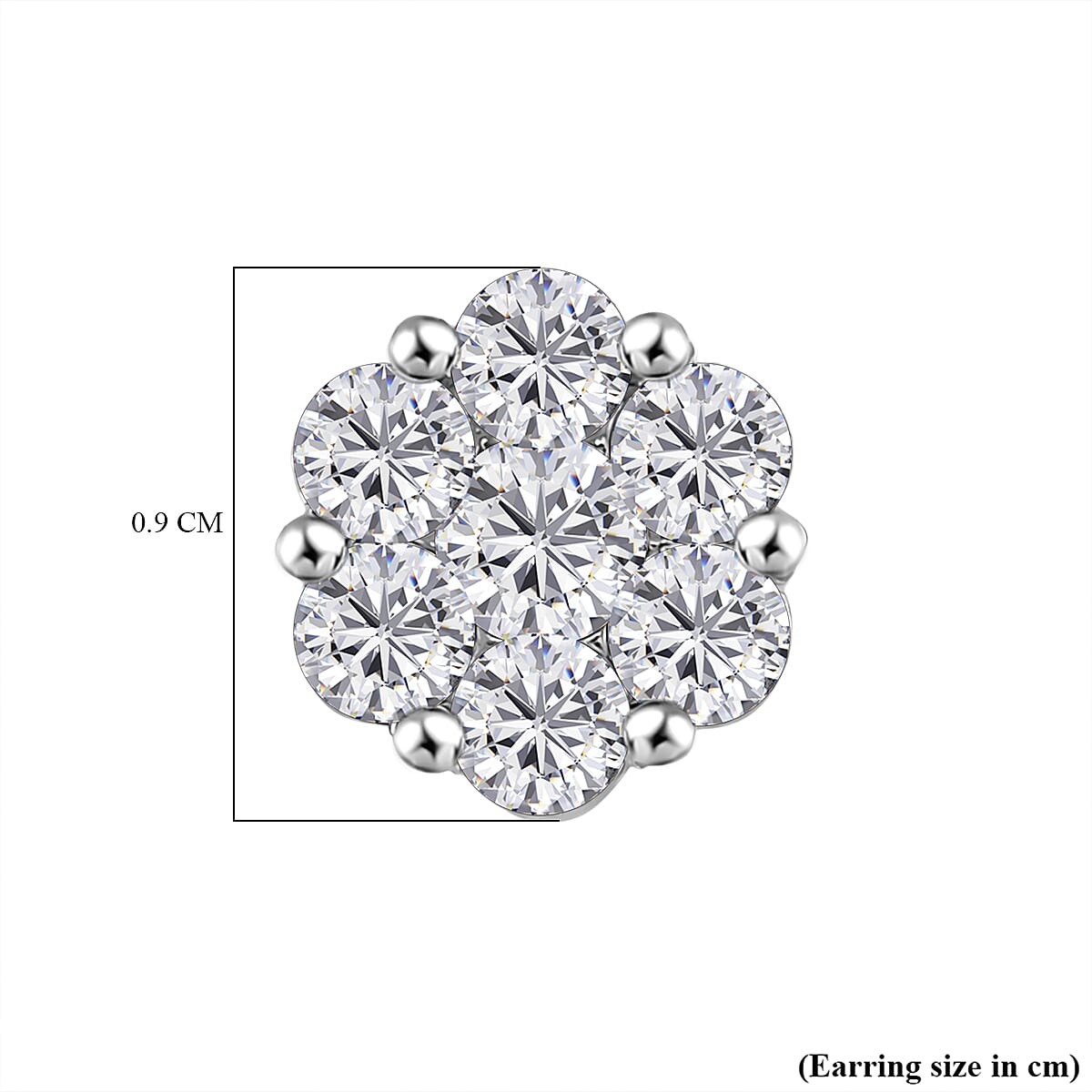 RADIANTA Premium D Colour VVS1 Moissanite - GRA Certified Earrings with Push Back in Rhodium Overlay Sterling Silver 1.60 Ct.