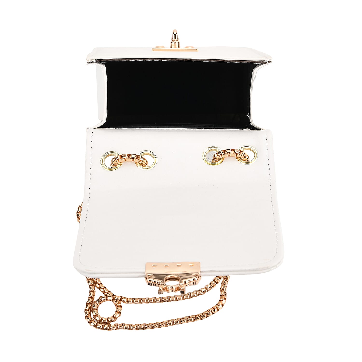 Elegant Monogram Quilted Phone Bag with Matching Clutch Card Holder - White