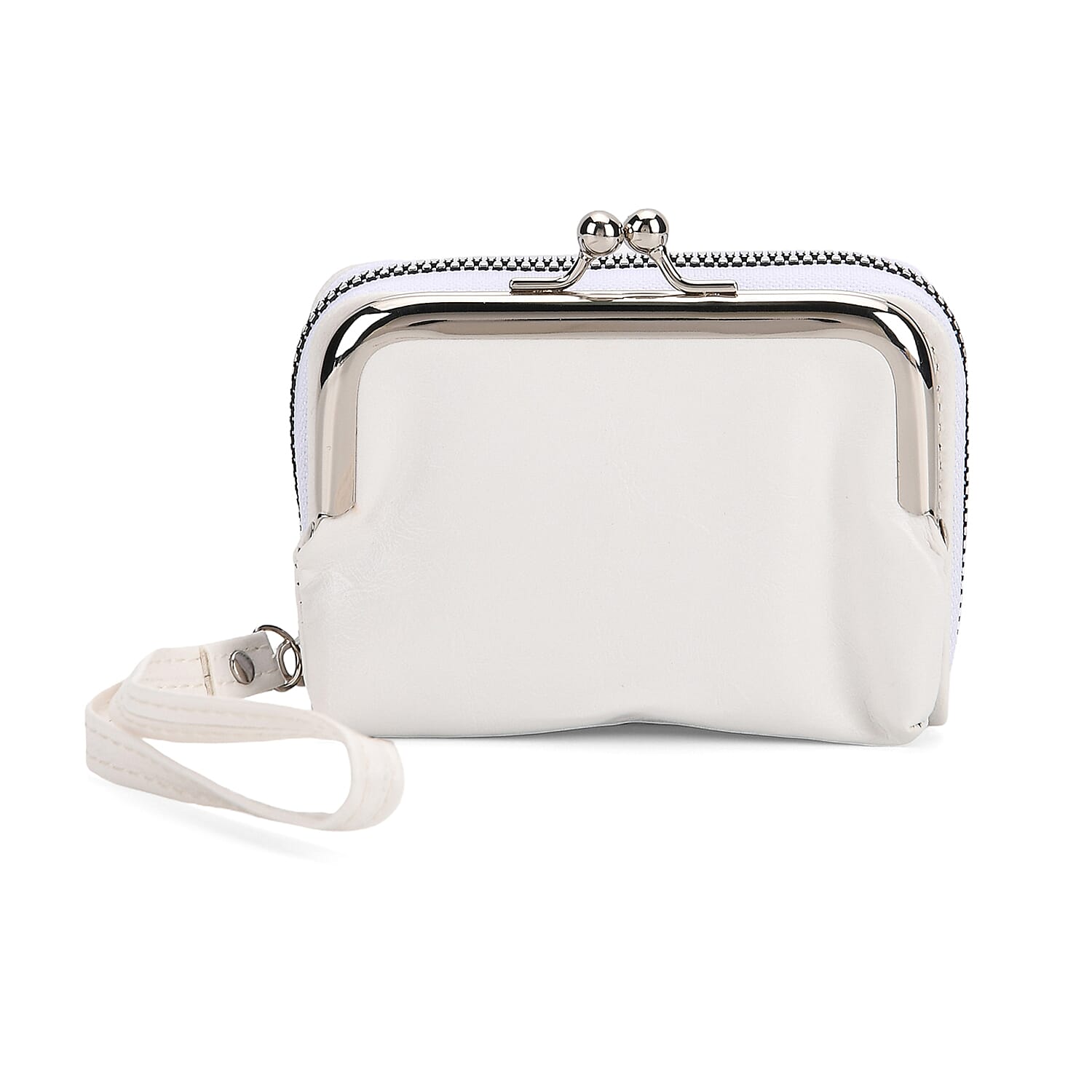 Elegant Monogram Quilted Phone Bag with Matching Clutch Card Holder - White