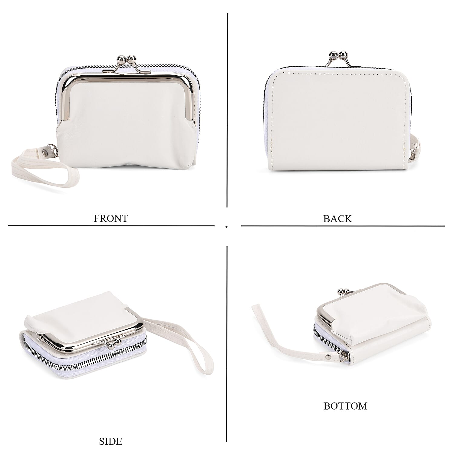 Elegant Monogram Quilted Phone Bag with Matching Clutch Card Holder - White