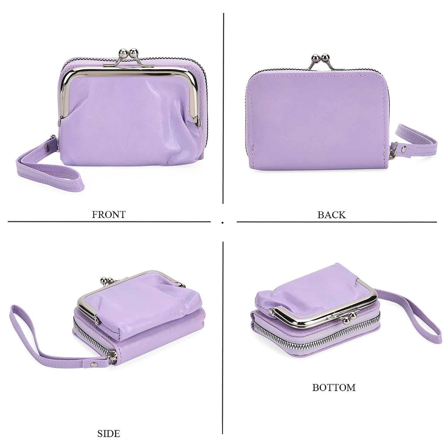 Elegant Monogram Quilted Phone Bag with Matching Clutch Card Holder - Light Purple