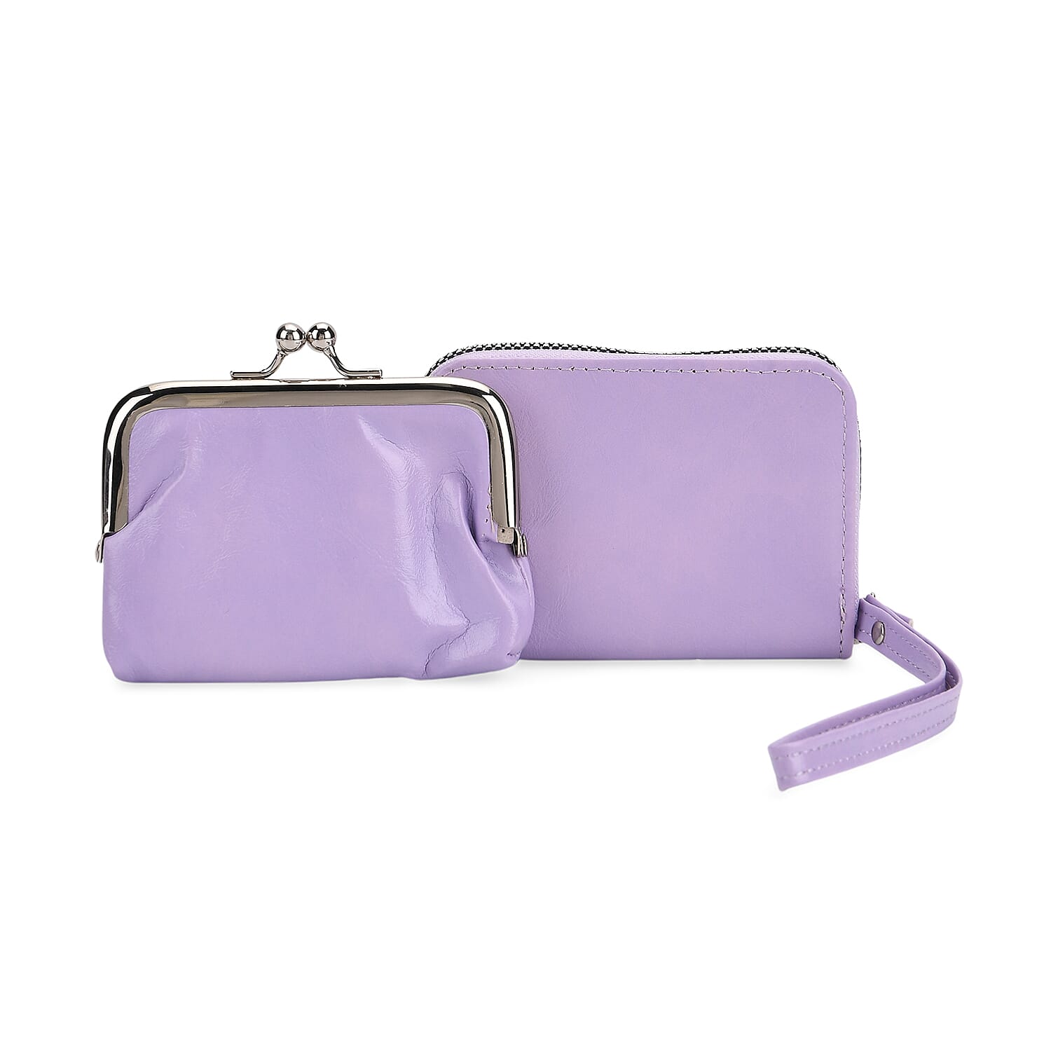 Elegant Monogram Quilted Phone Bag with Matching Clutch Card Holder - Light Purple