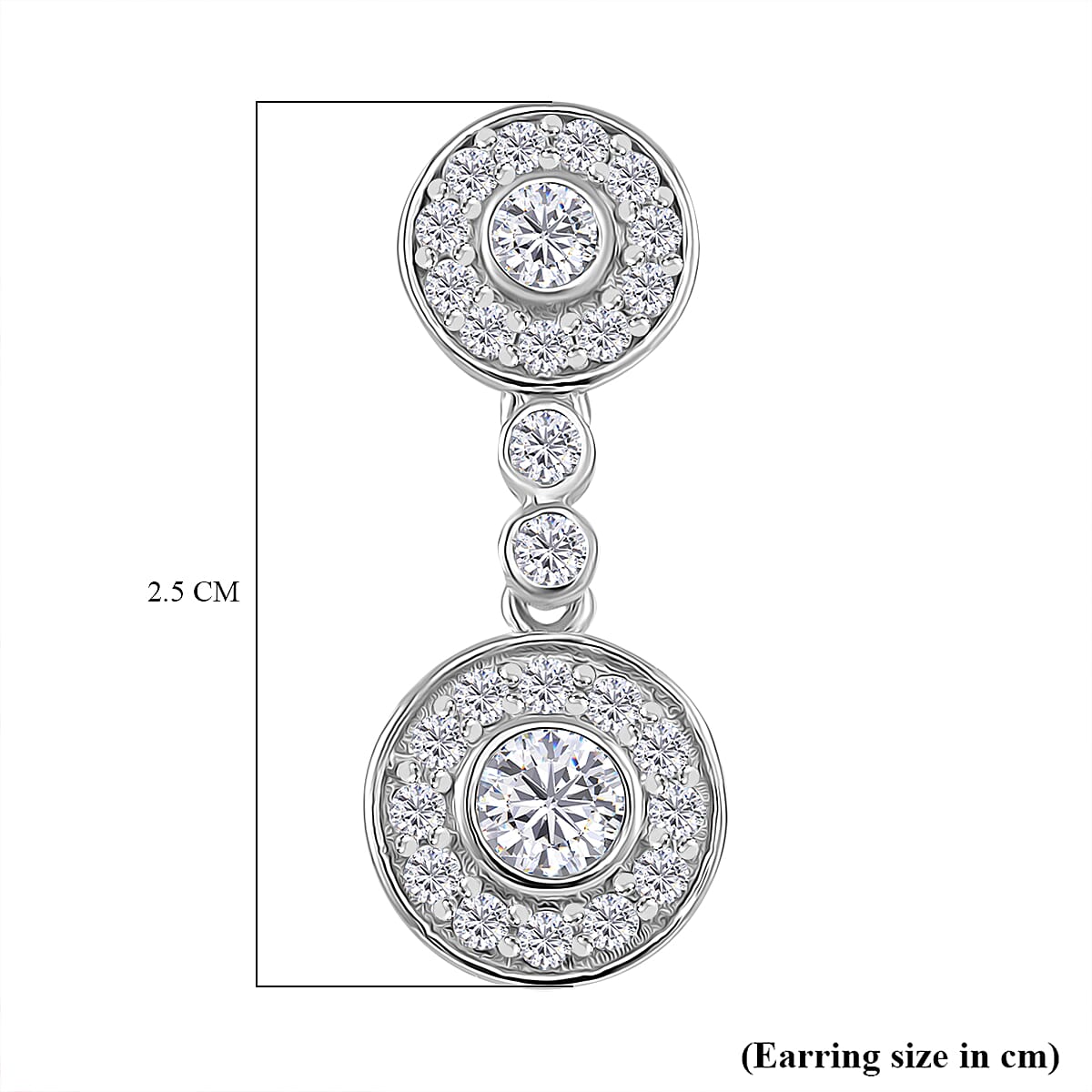 RADIANTA Premium Moissanite - GRA Certified Dangling Earring with Push Back in Rhodium Overlay Sterling Silver 1.45 Ct. RADIANTA Premium Moissanite - GRA Certified Dangling Earring with Push Back in Rhodium Overlay Sterling Silver 1.45 Ct.