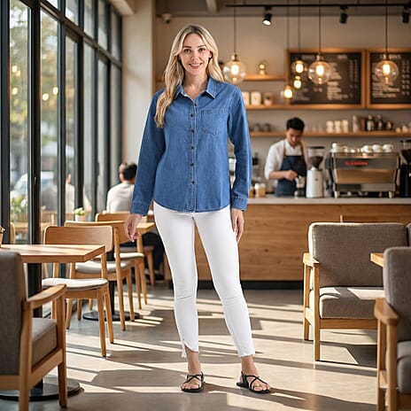 & Maisi Shirt (Size - Medium) - Light Blue & Blue